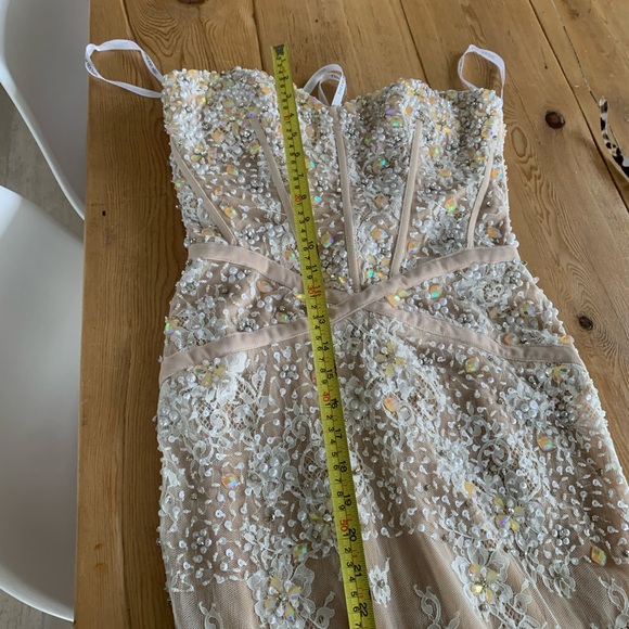 Sherri hill corseted white/ champagne gown - Picture 15 of 15